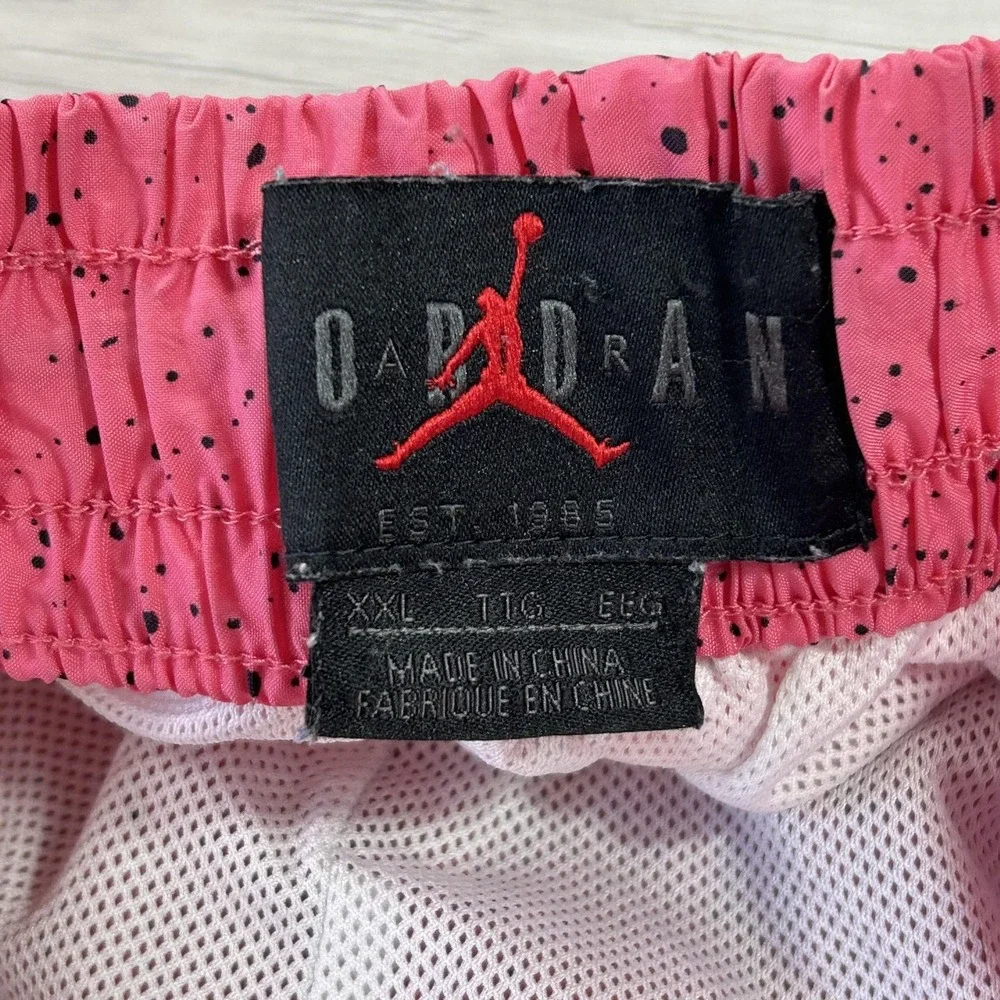 Jordan Swim Trunks Shorts Mens 2XL Pink Speckle Jumpman Lined Mesh Drawstring